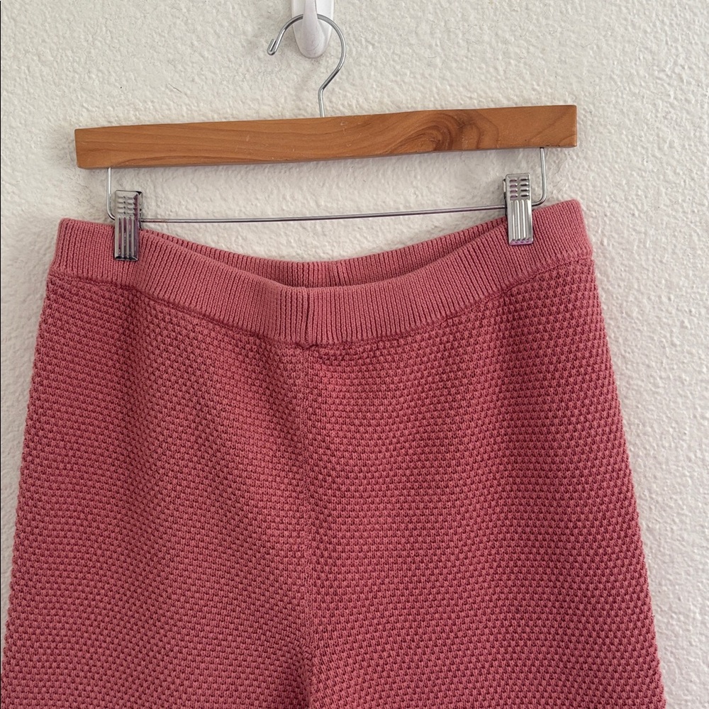 Free People Beach 100% Cotton Hailee Waffle Knit Rosie Pink Pants Size Large - Picture 4 of 10